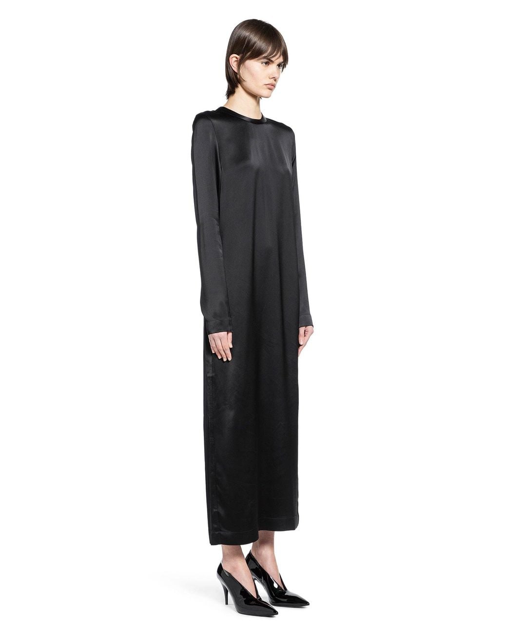 Totême Black Long Satin Dress