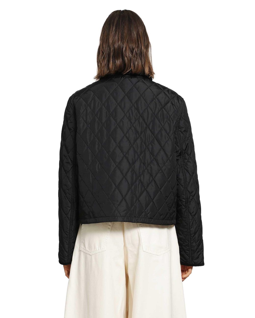 Burberry Black Cropped Quilted Nylon Jacket