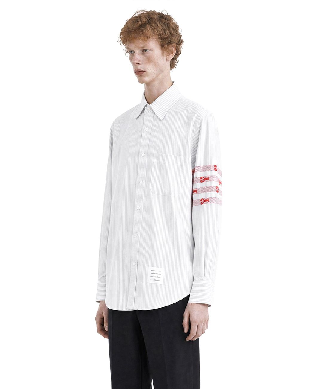 Thom Browne White Uni Stripe Lobster 4-Bar Shirt for men
