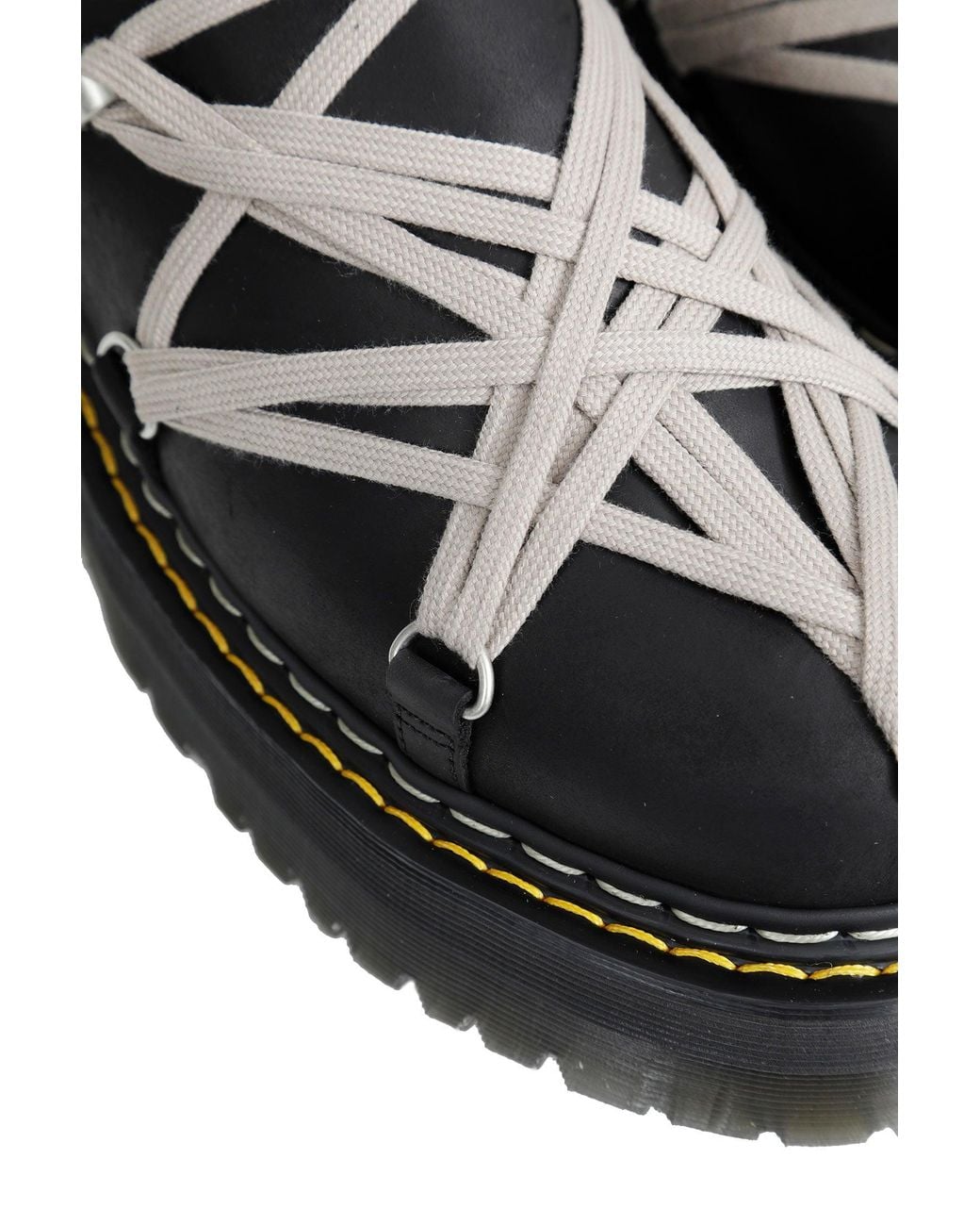 Rick Owens Black Dr. Martens X Quad Sole Megalace Boots