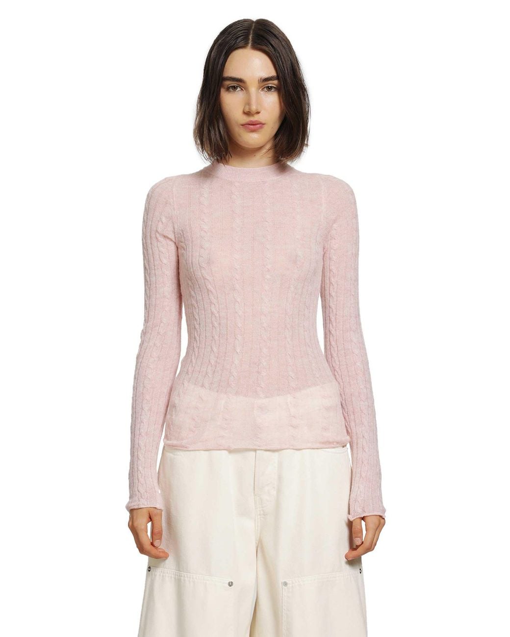 Haikure Pink Sey Semi-Sheer Knitwear