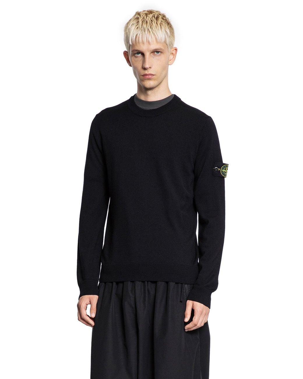 Stone Island Black 5100071 Pure Wool Sweater for men
