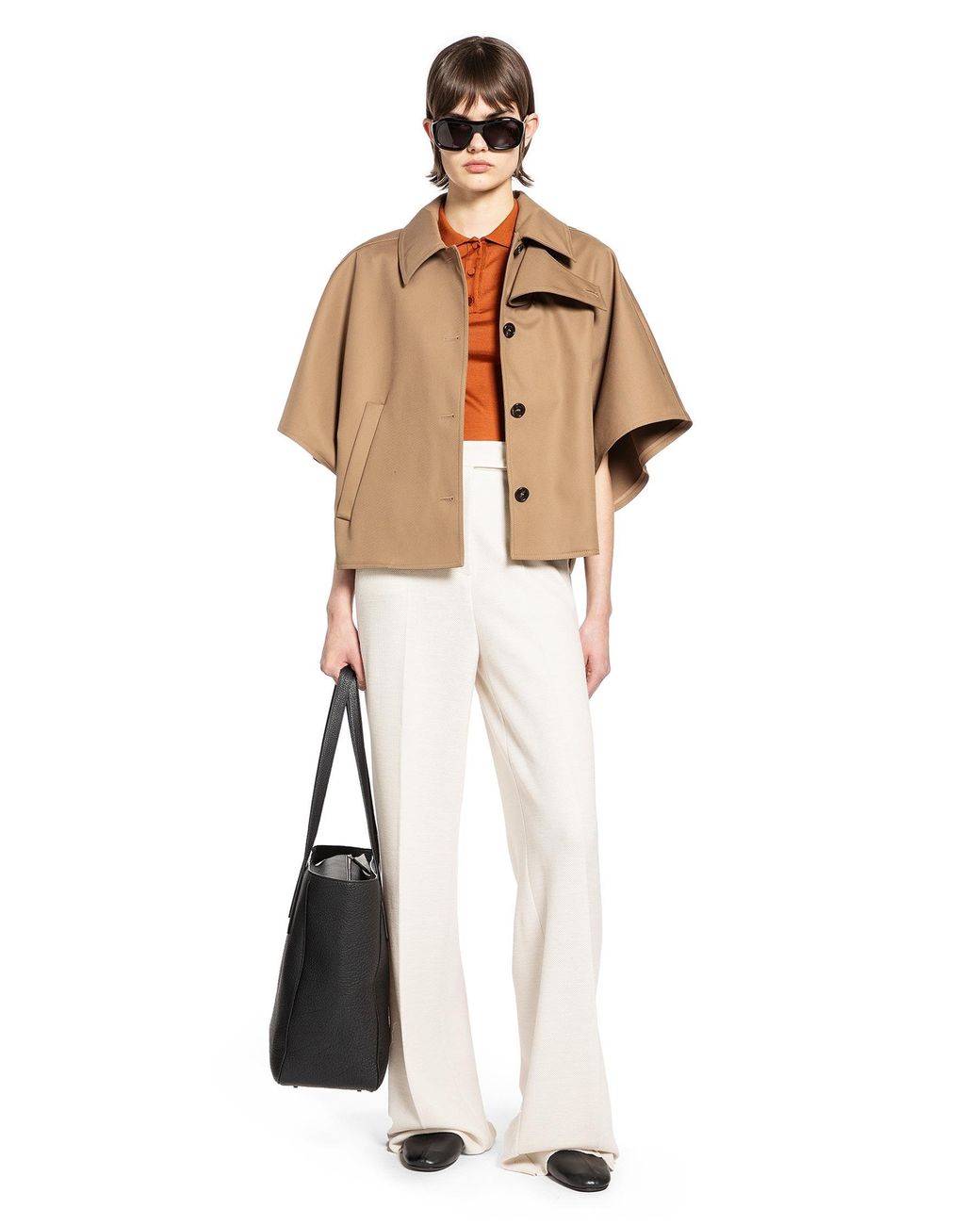 Max Mara Orange Silk Jersey Short-Sleeve Polo