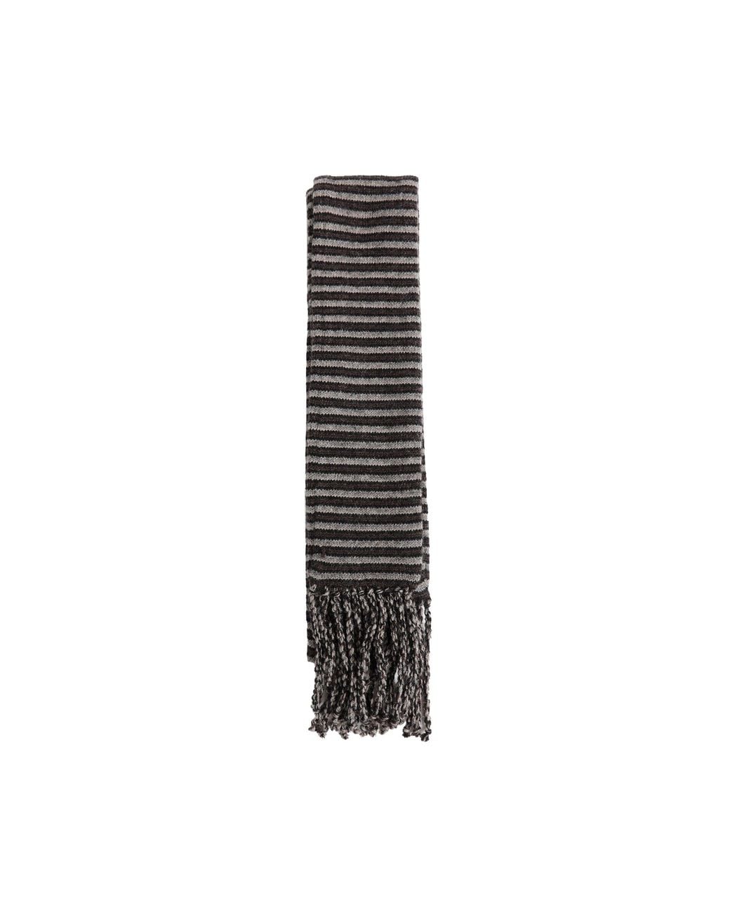 Ziggy Chen Black Thin Striped Scarf for men