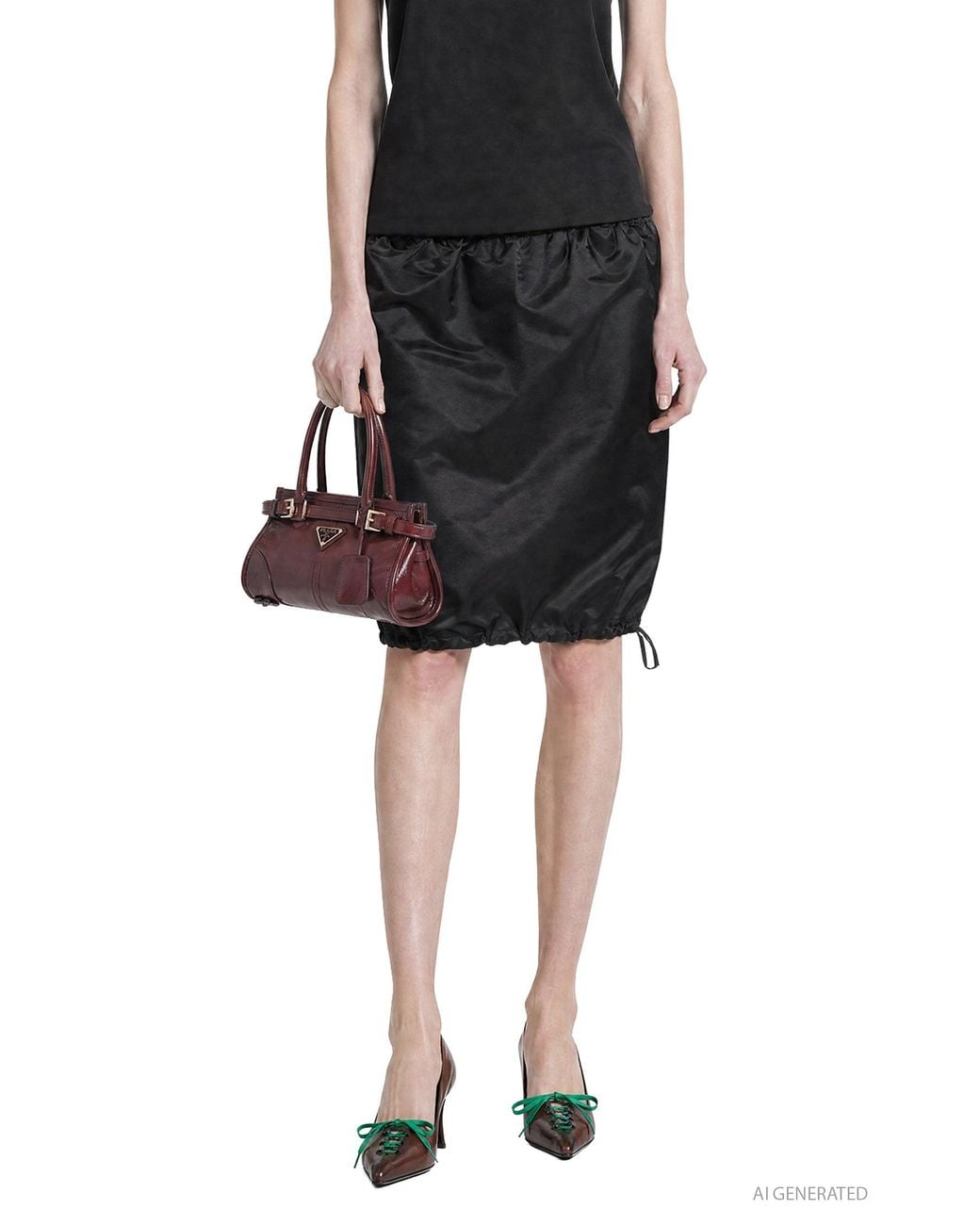 Prada Black Satin Skirt