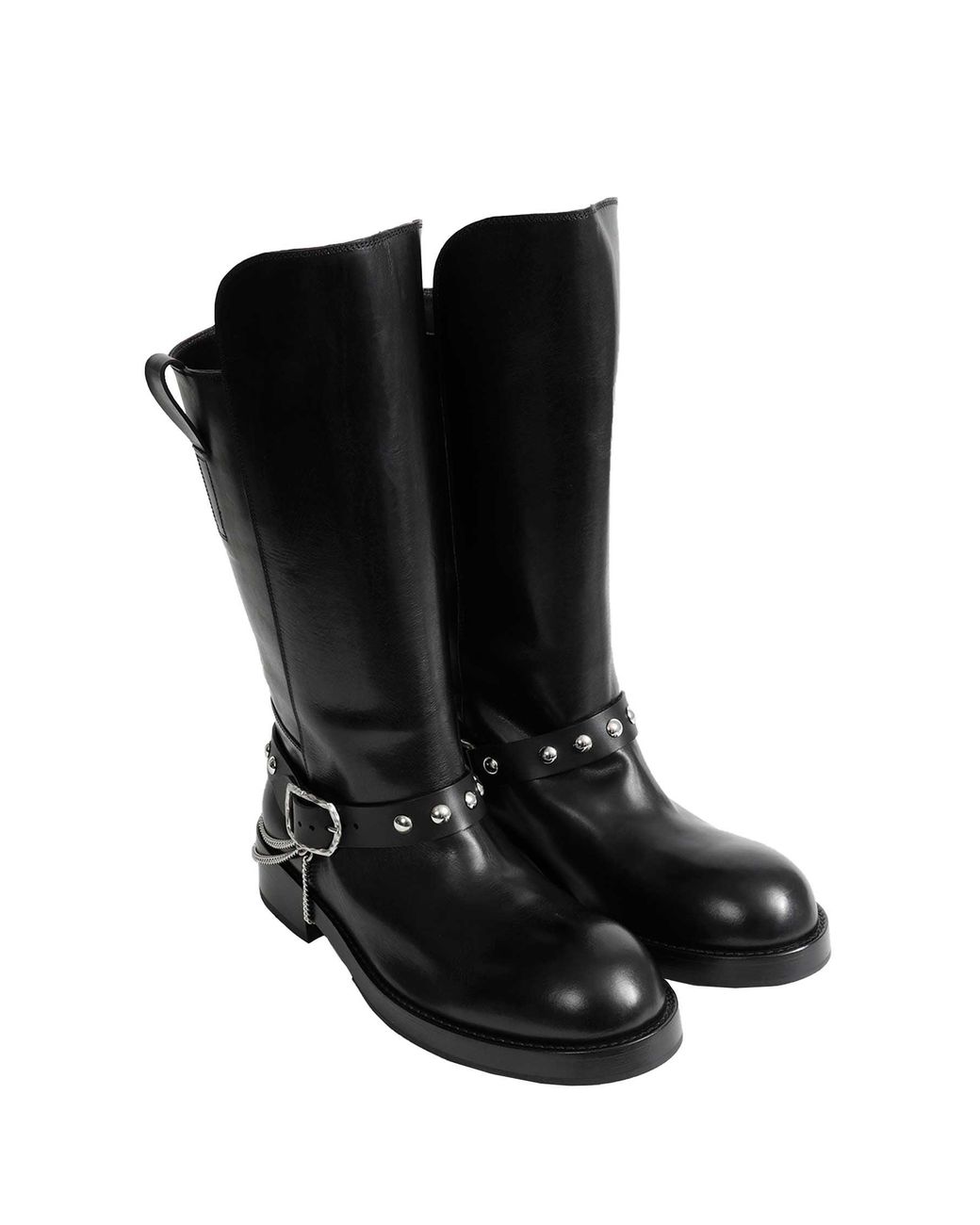 Ann Demeulemeester Black Edeed Riding Boots for men