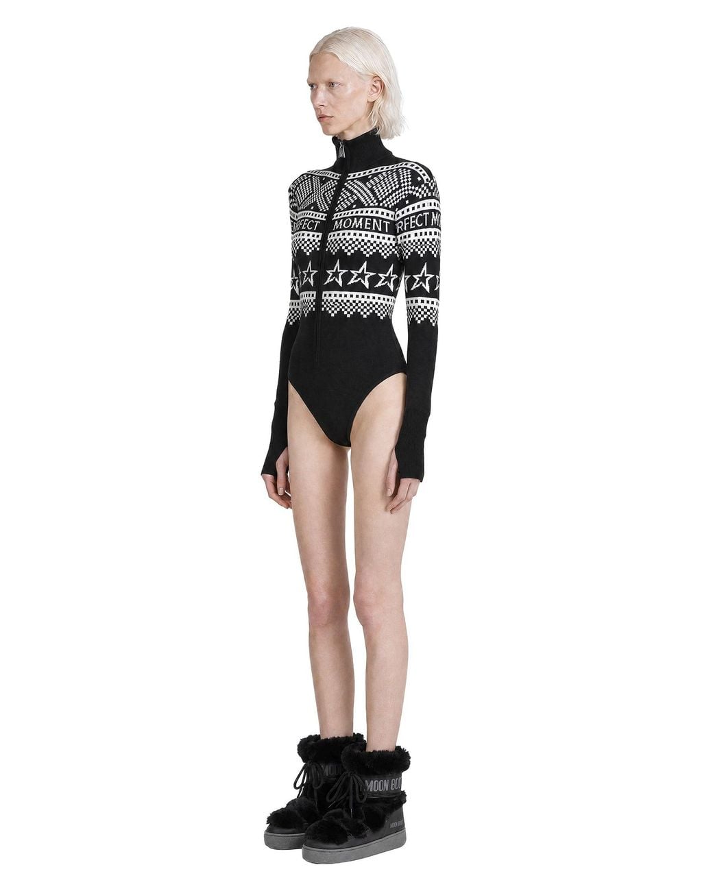 Perfect Moment Black Holiday Bodysuit