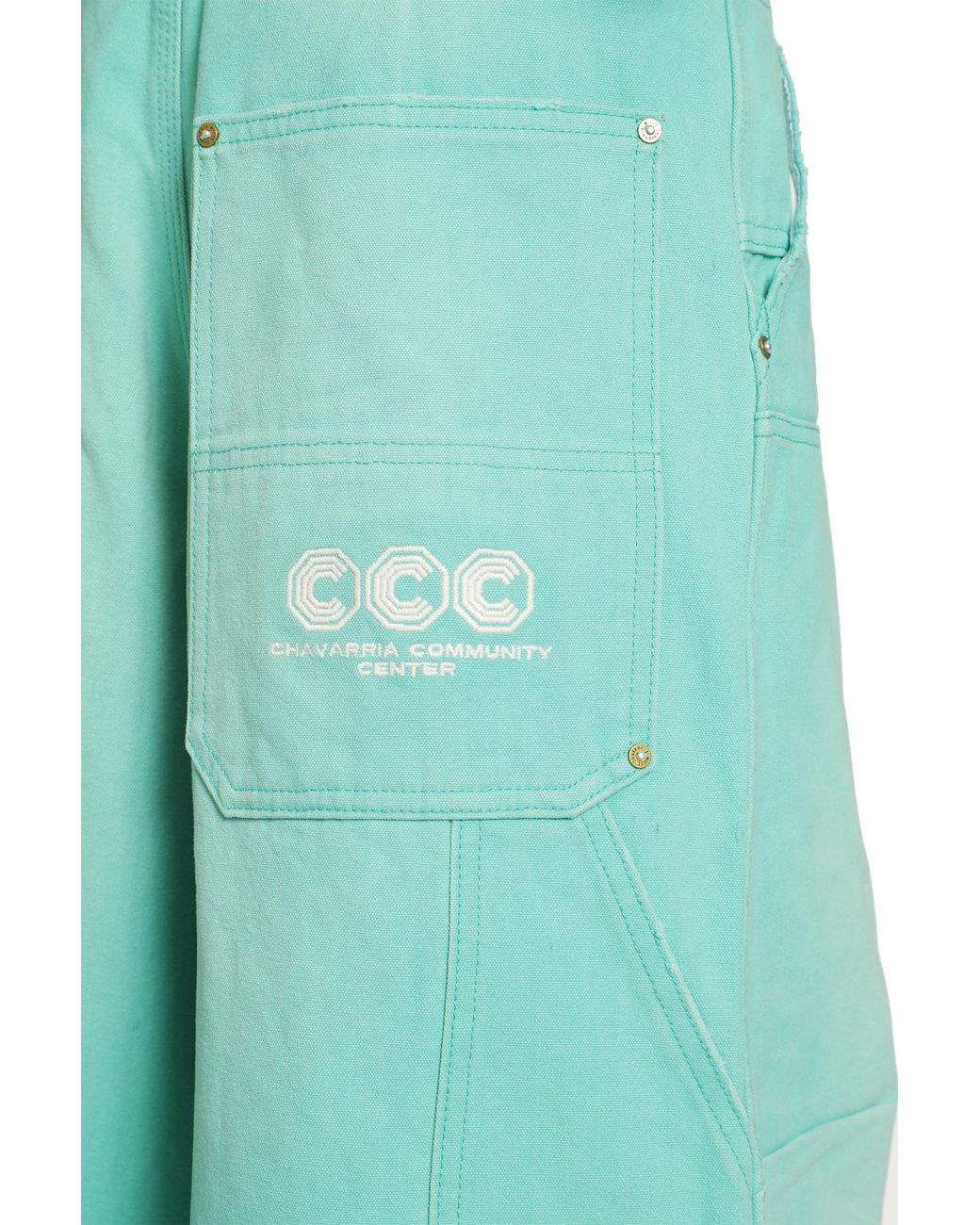 Willy Chavarria Green Stockton Double Knee Shorts for men