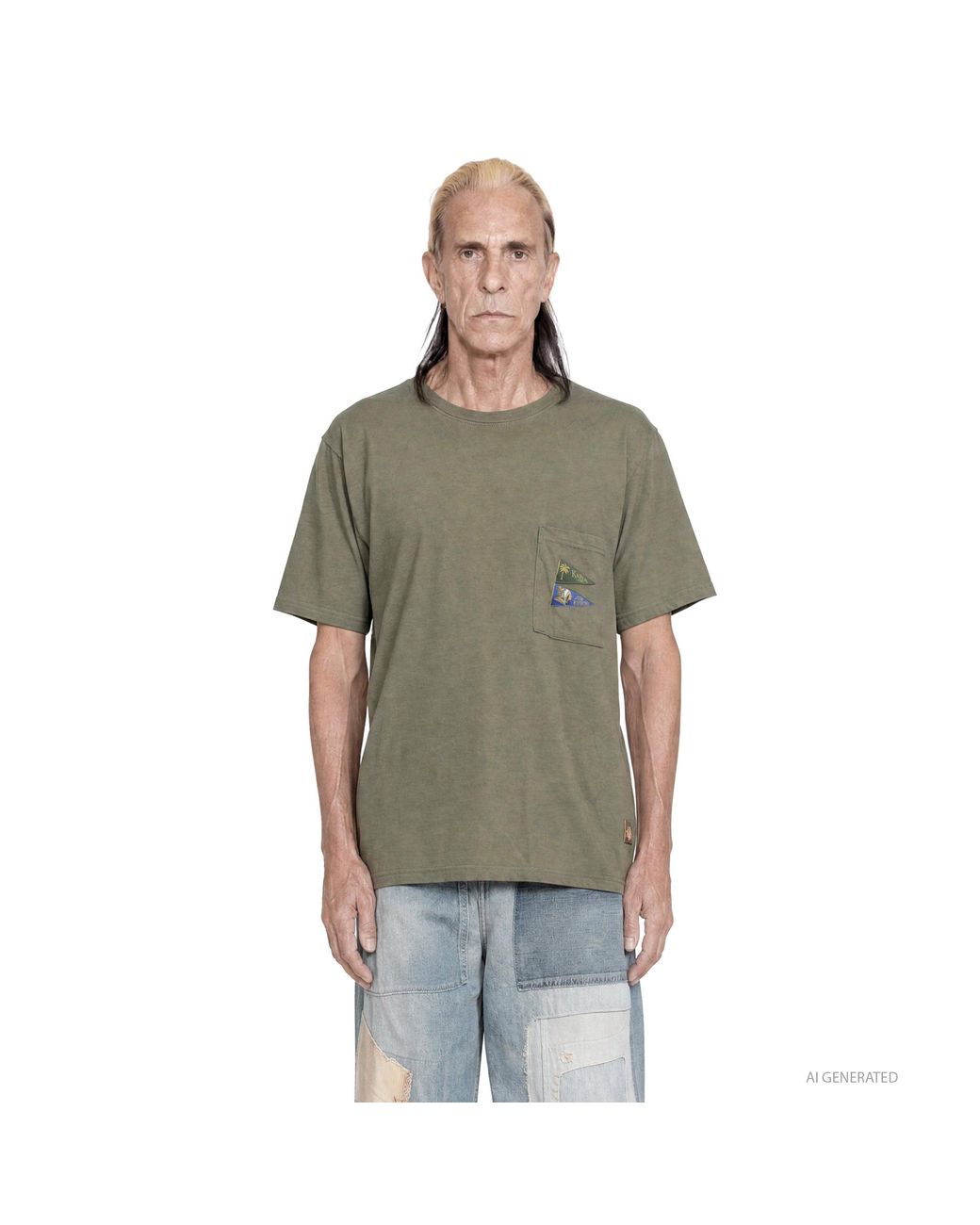 Kapital Green 20/- Jersey Pennant T (3 Flags) for men