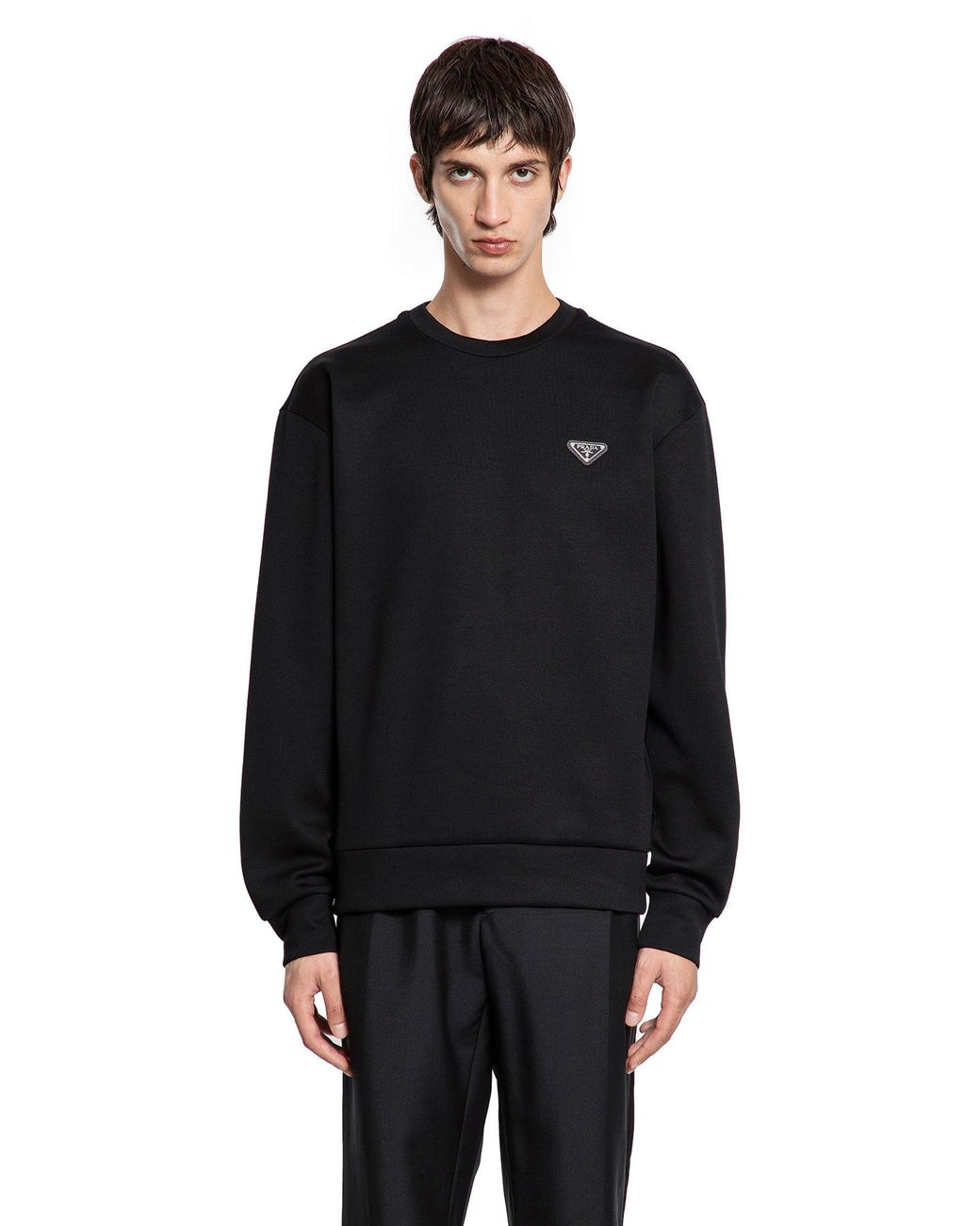 Prada Black Technical Cotton Sweatshirt for men