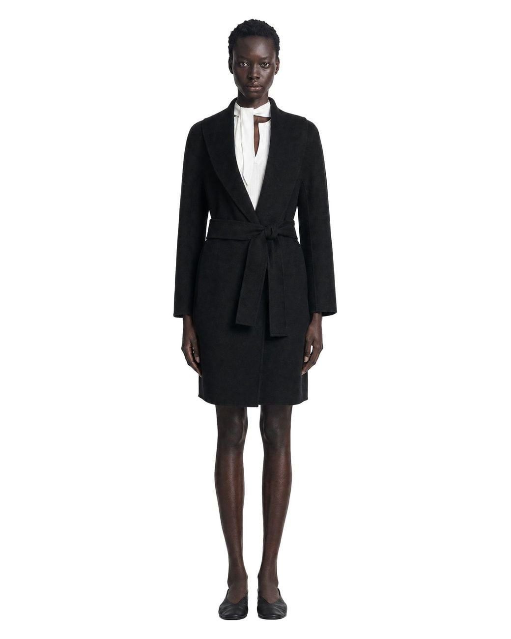 Max Mara Black Double Face Wool Coat