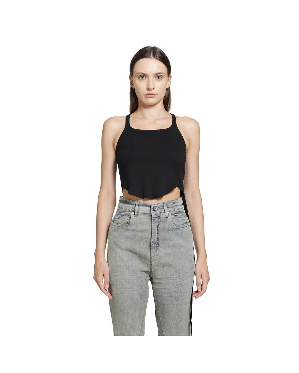 Rick Owens Black Tower Basic Tank Cropped