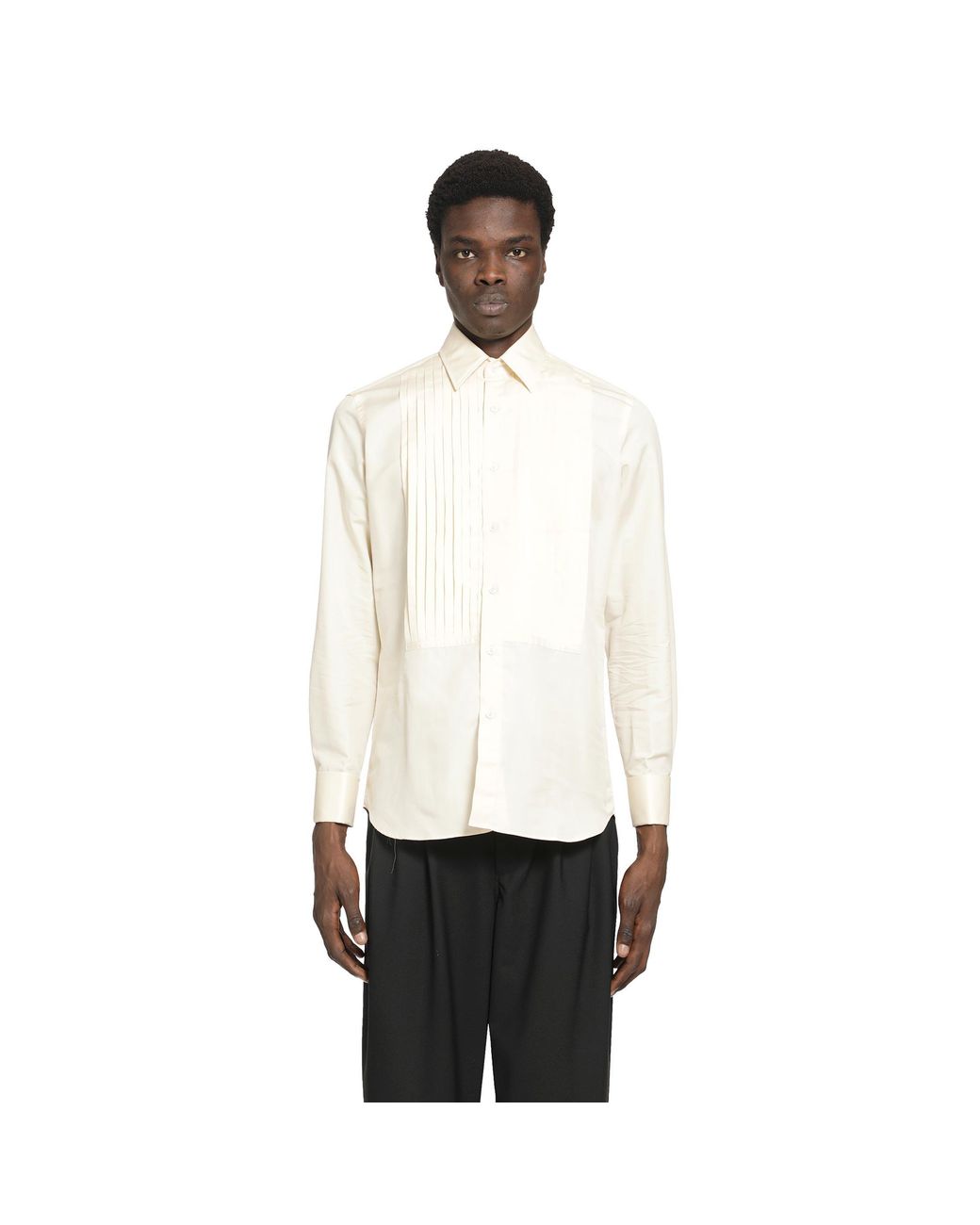 Lardini White Tuxedo Shirt for men