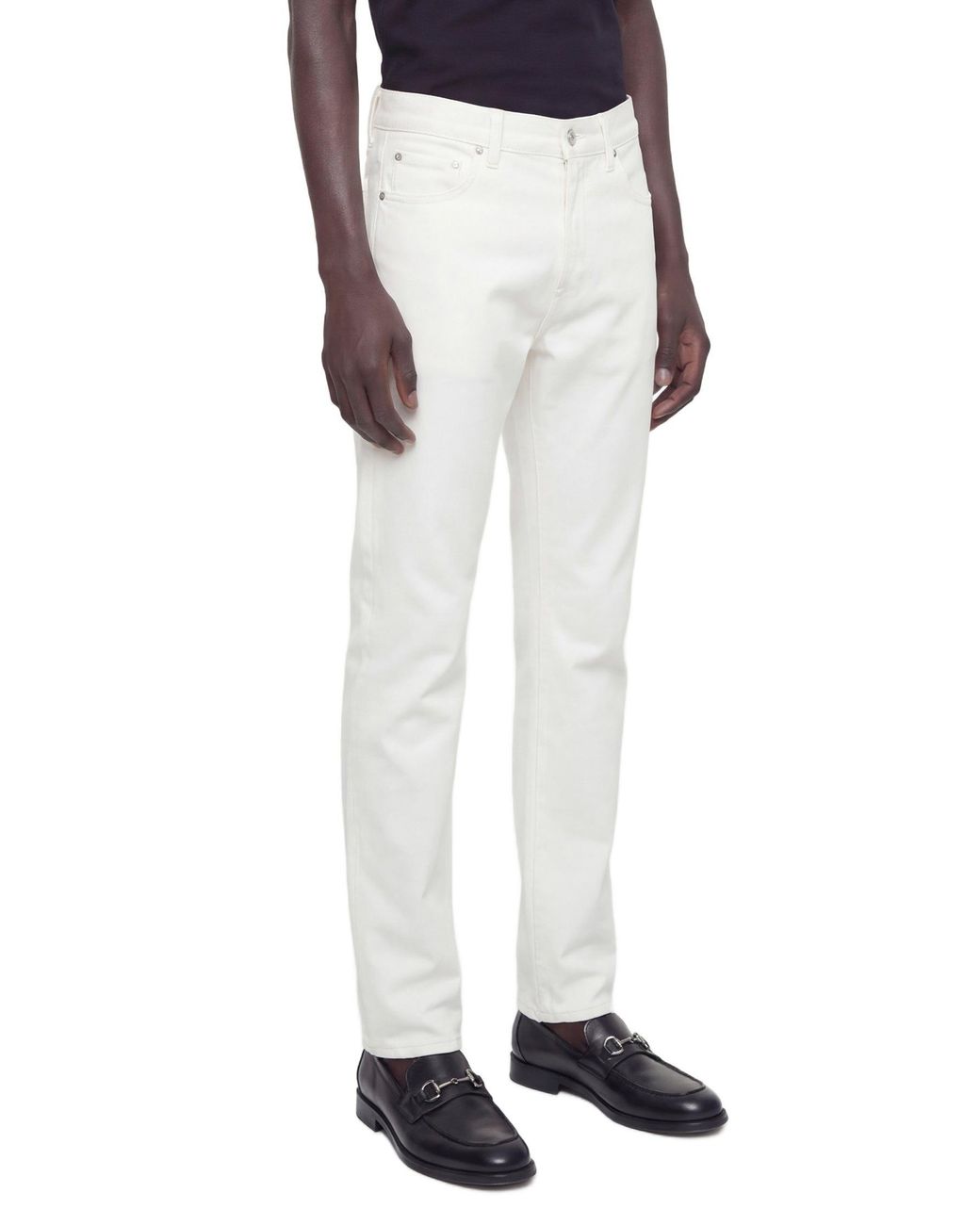 Gucci White 5 Pocket Loose Fit Jeans for men