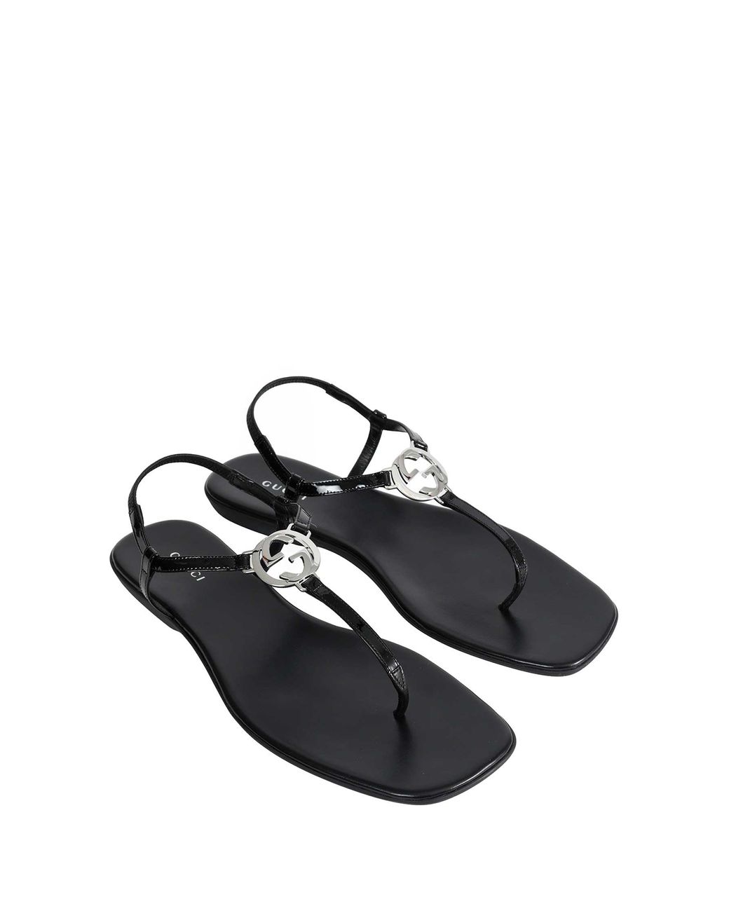 Gucci Brown Interlocking G Thong Sandals