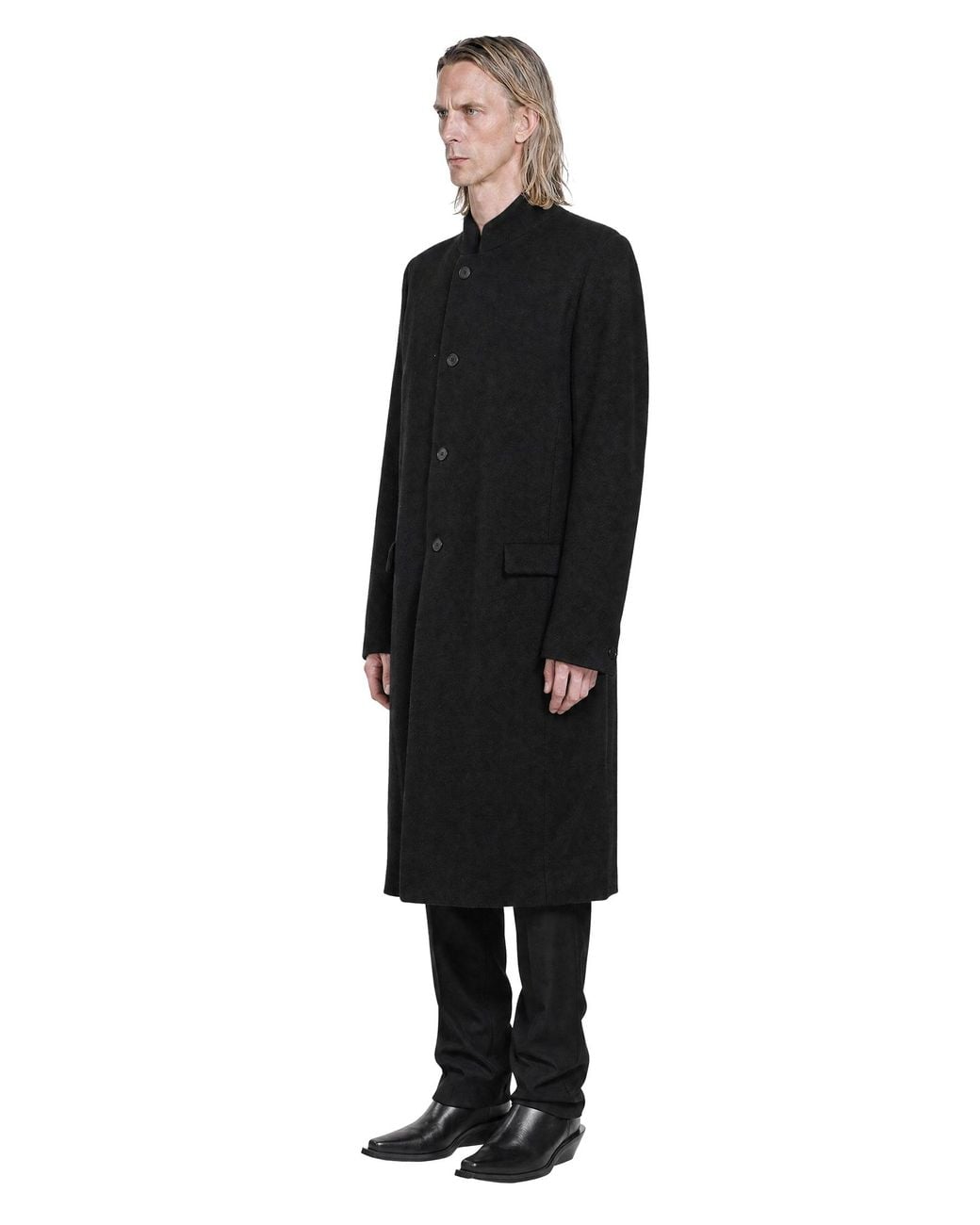 Nicolo' Ceschi Berrini Black Diagonal Double Cashmere Coat for men