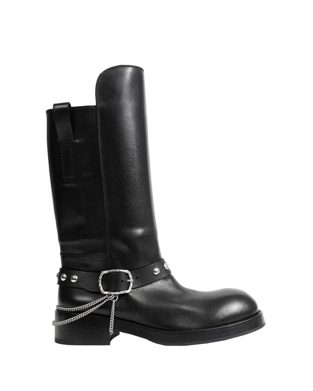 Ann Demeulemeester Black Edeed Riding Boots for men