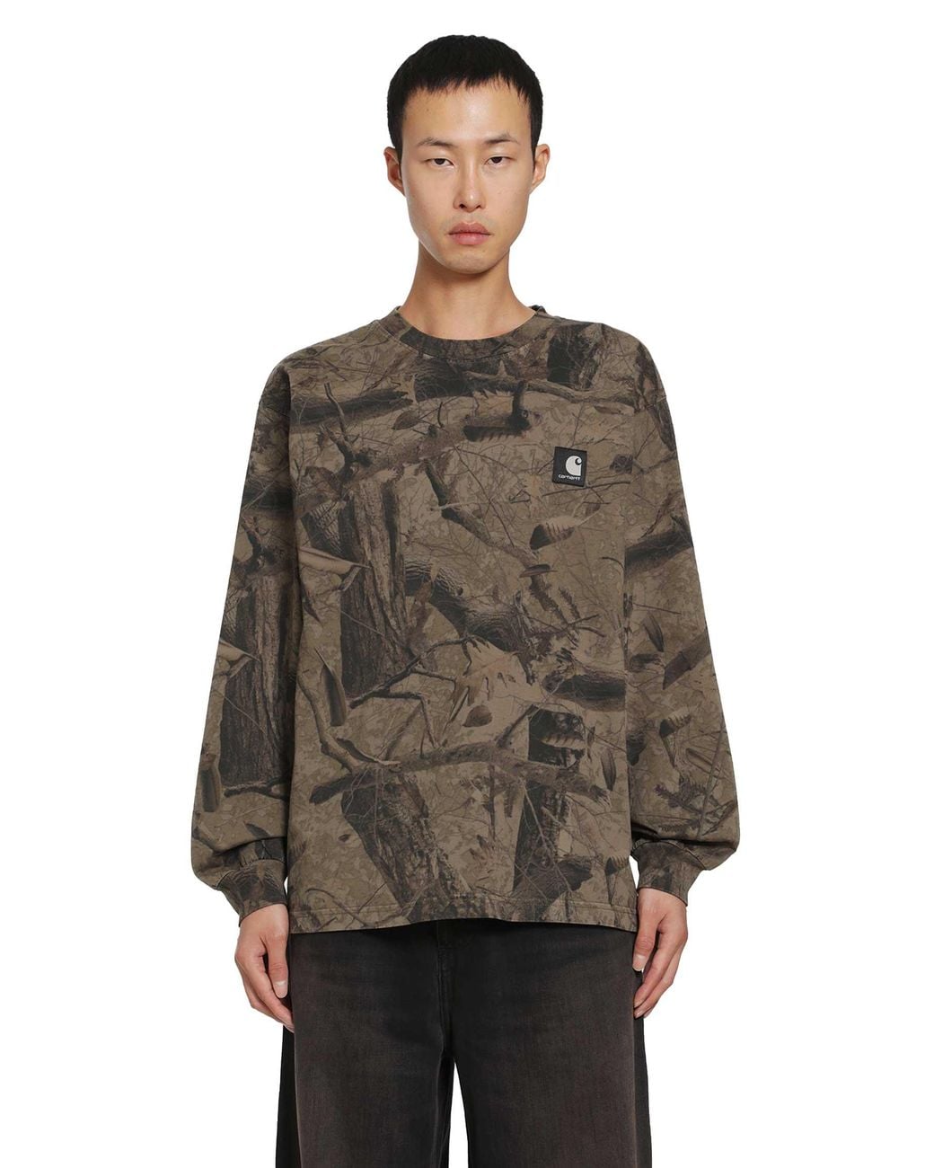 Carhartt Brown L/S Feather Tree T-Shirt for men