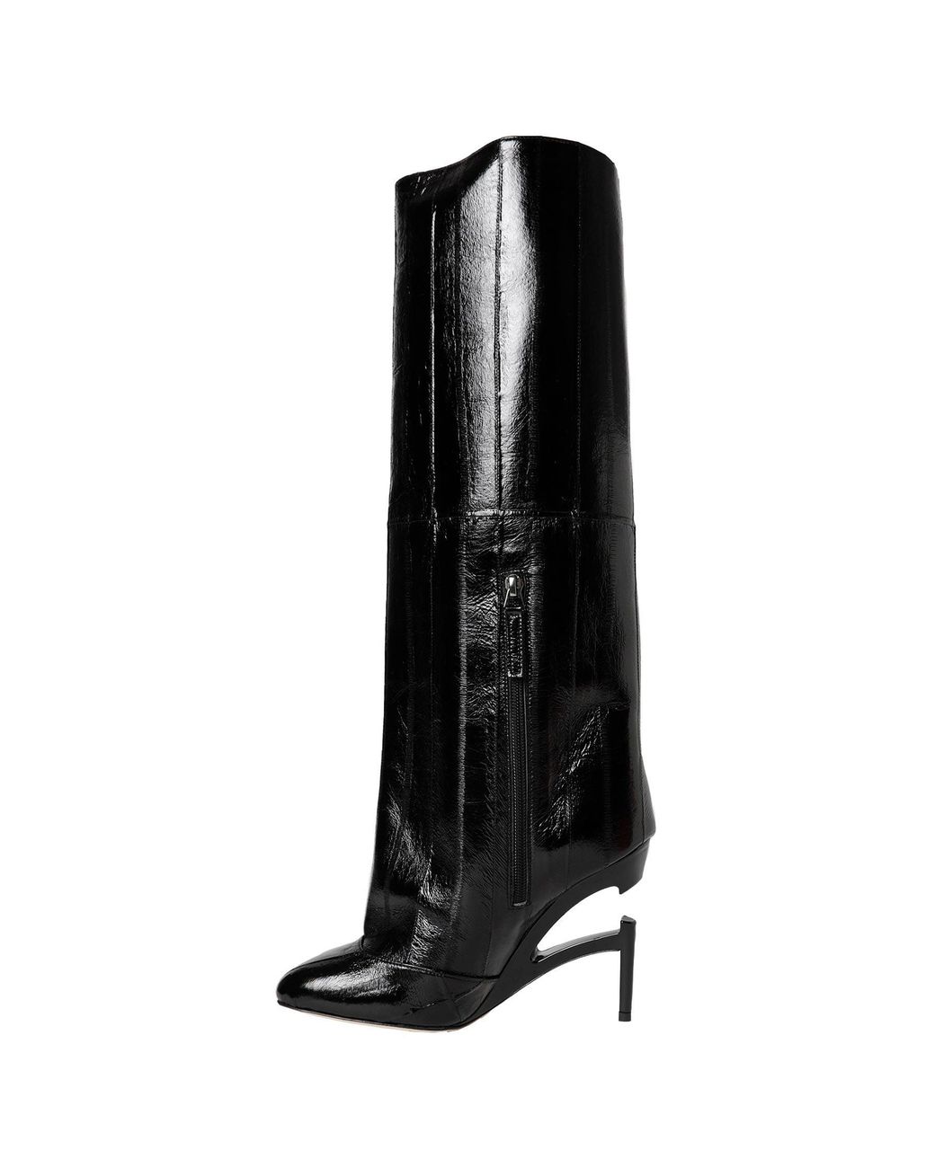 NVL-GARDE Black Broken Heel Knee-High Boots
