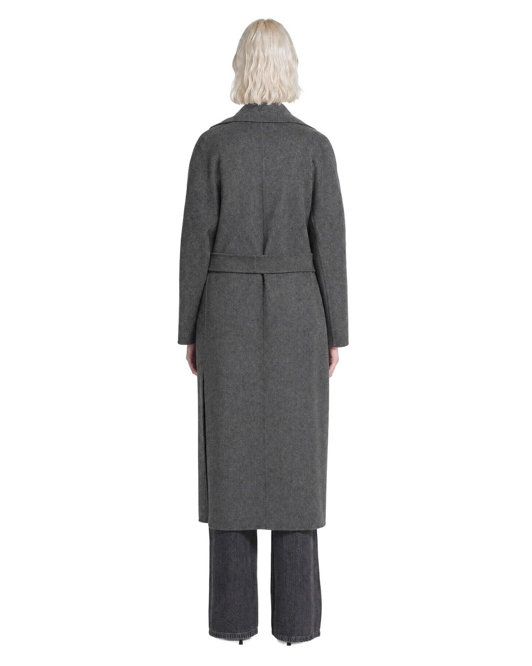 Max Mara Gray Long Double Wool Coat