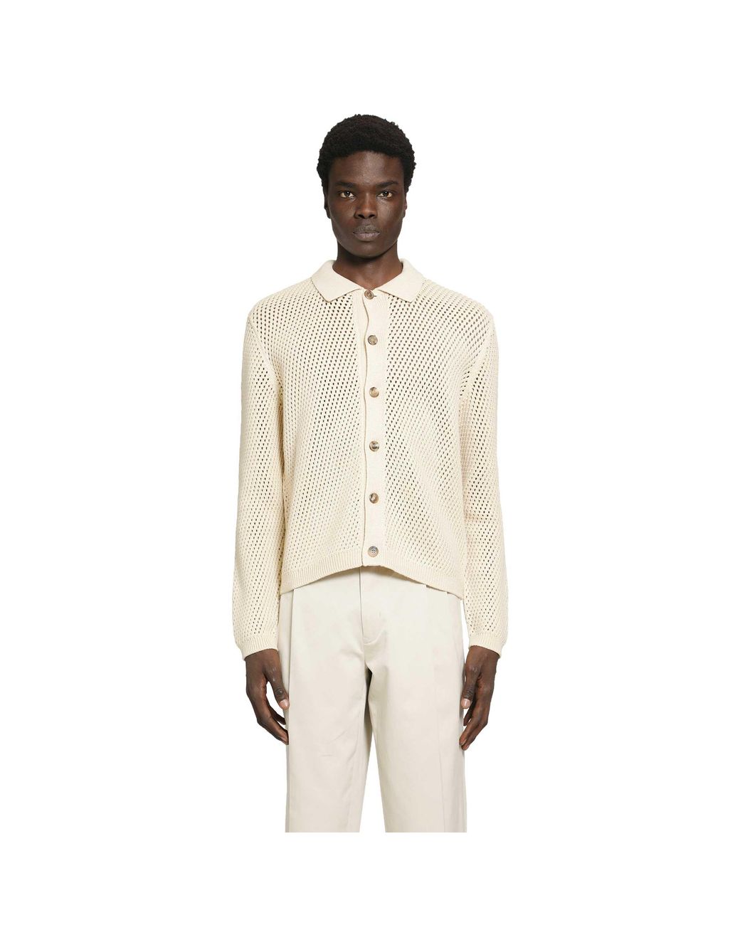Prada Natural Linen And Cotton Cardigan for men