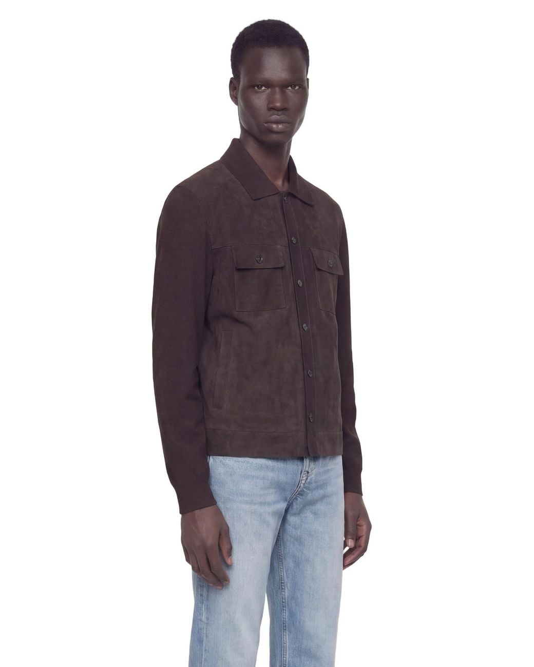 Gucci Red Suede And Silk Cotton Knit Overshirt for men