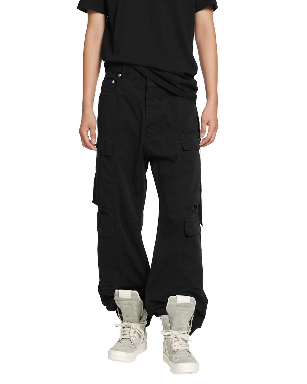 Rick Owens Black Tower Double Cargo Jeans for men