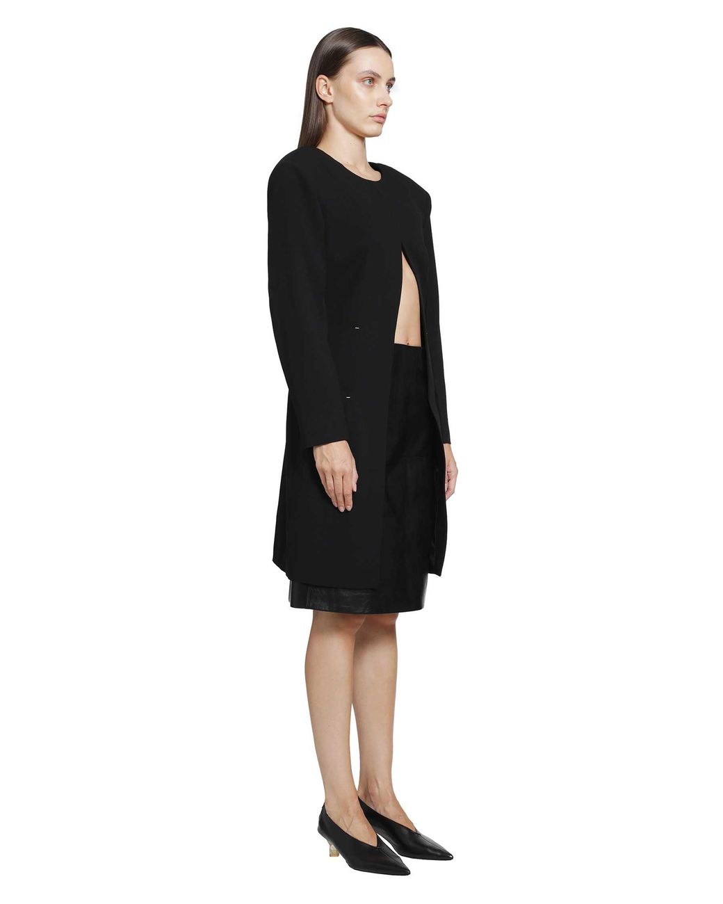 Jil Sander Black Wool Sablé Top