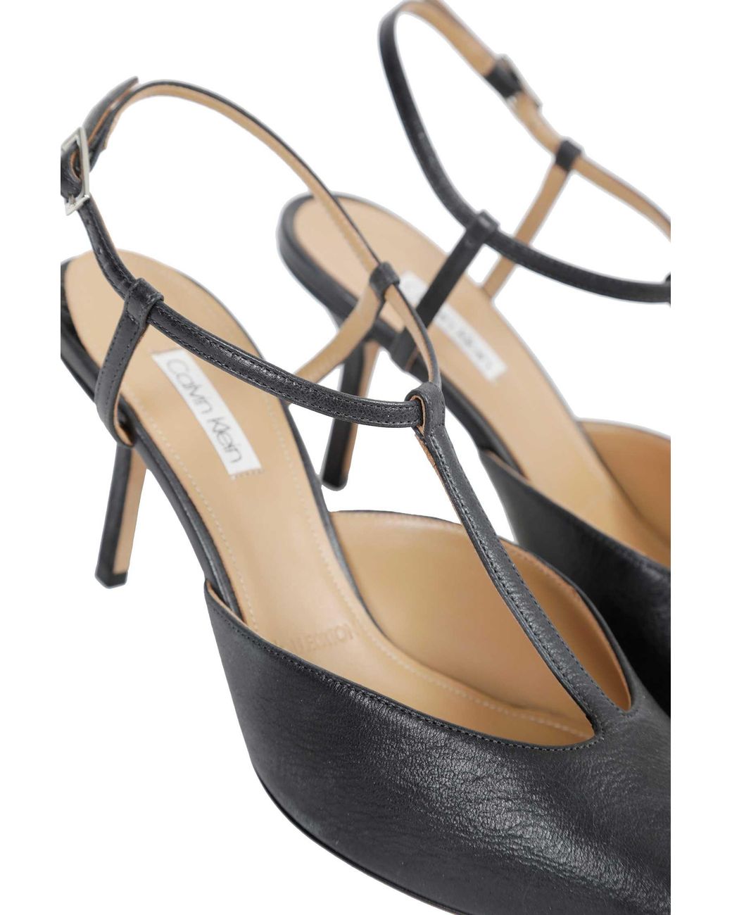 Calvin Klein White Erin T Bar Slingback Pumps