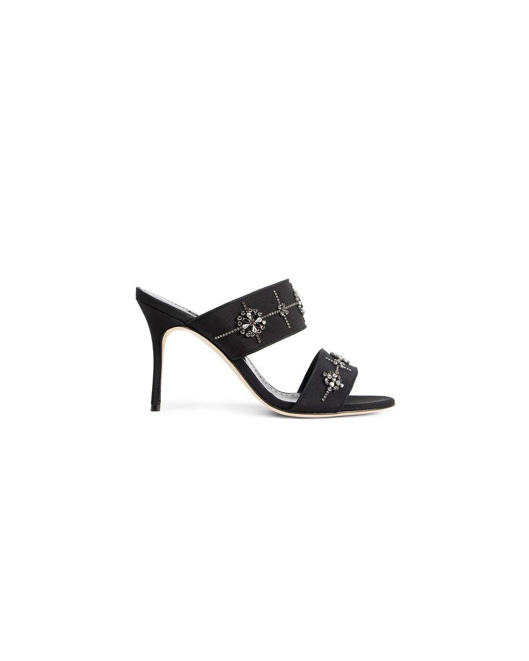 Manolo Blahnik Black Ralota Crystal Pumps