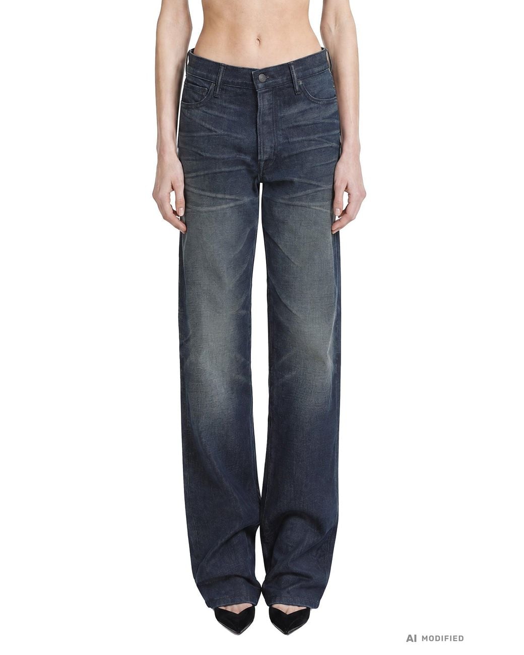 Tom Ford Blue Low-Waist Boyfriend Jeans