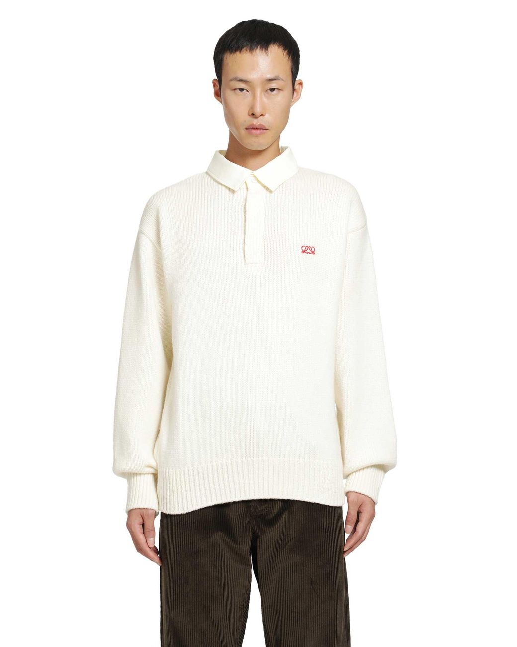 Loewe White Polo Sweater for men