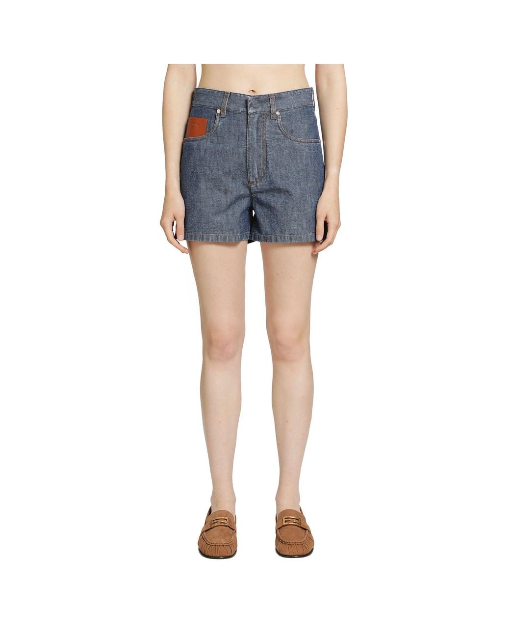 Fendi Blue Chambray Shorts