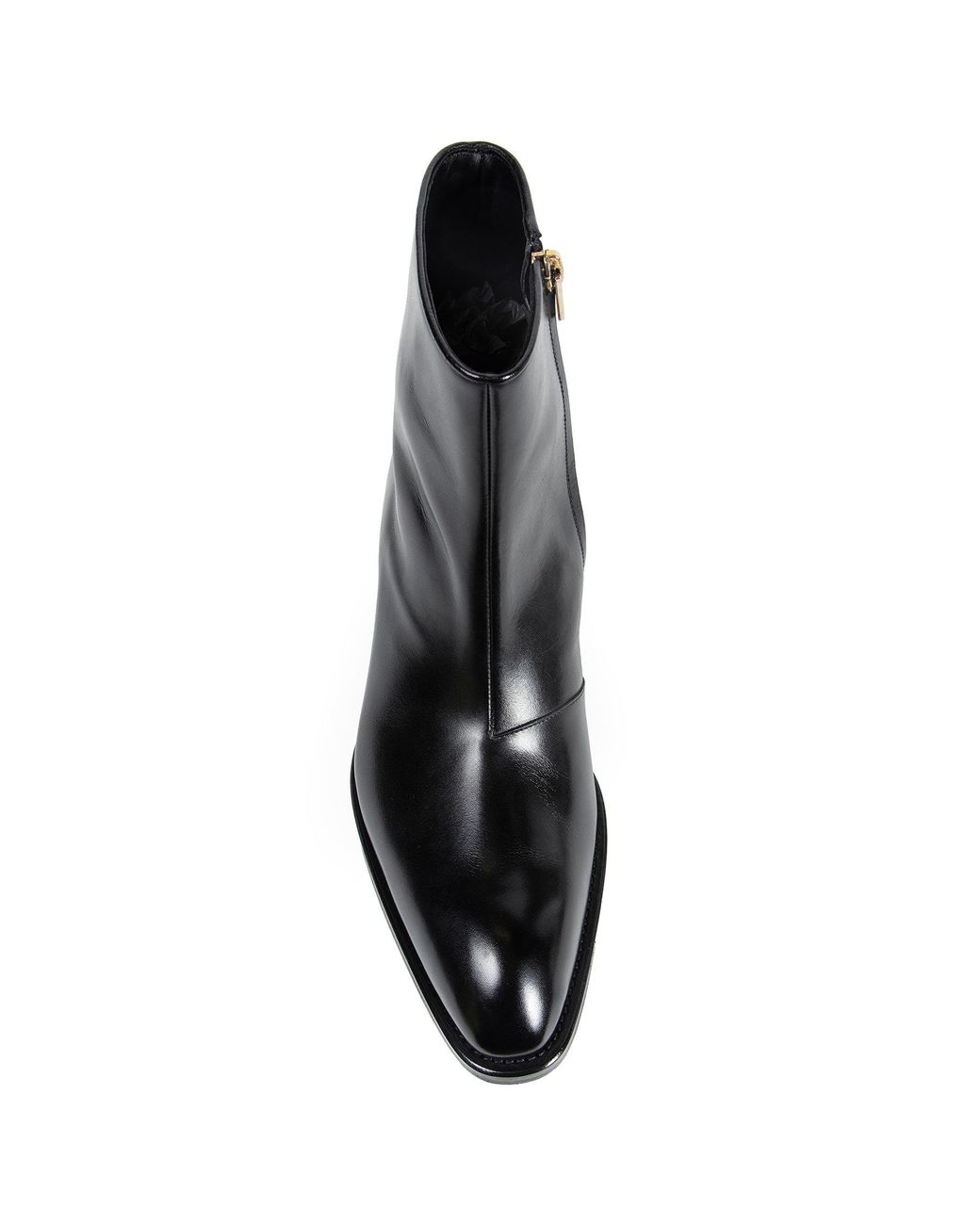 Tom Ford Black Burnished Leather Vincent Ankle Boots for men