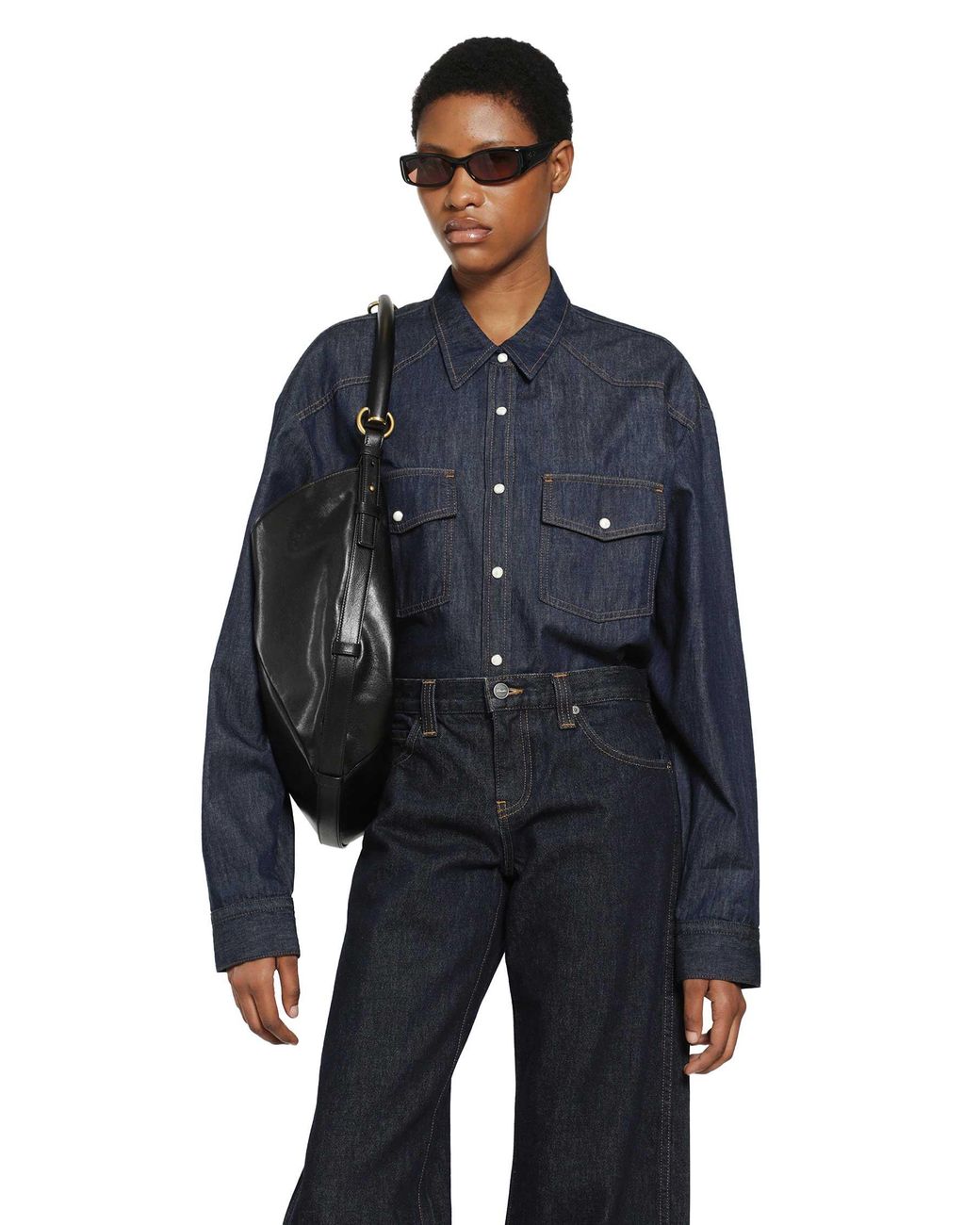 Khaite Blue Grenon Chambray Shirt