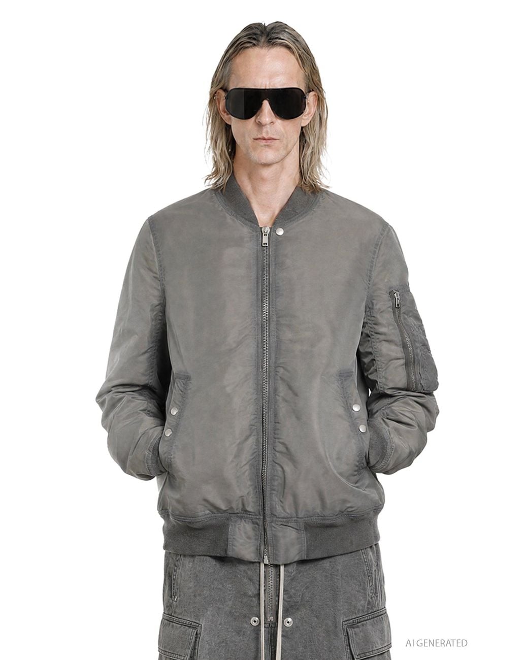 Rick Owens Gray Tower Classic Flight Bomber for men