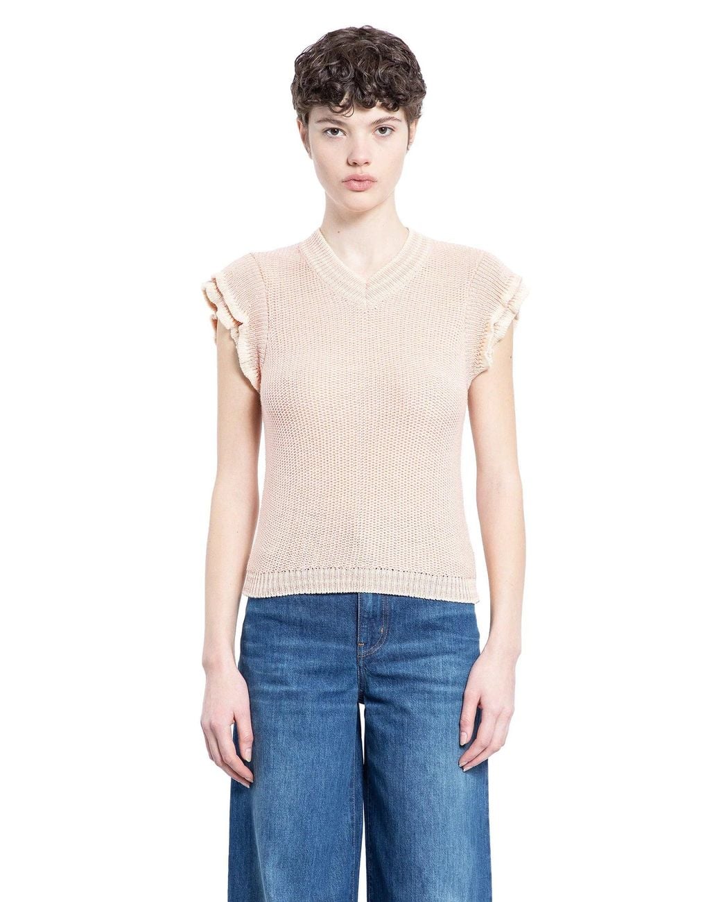 Chloé Blue Short Sleeve Knit Top