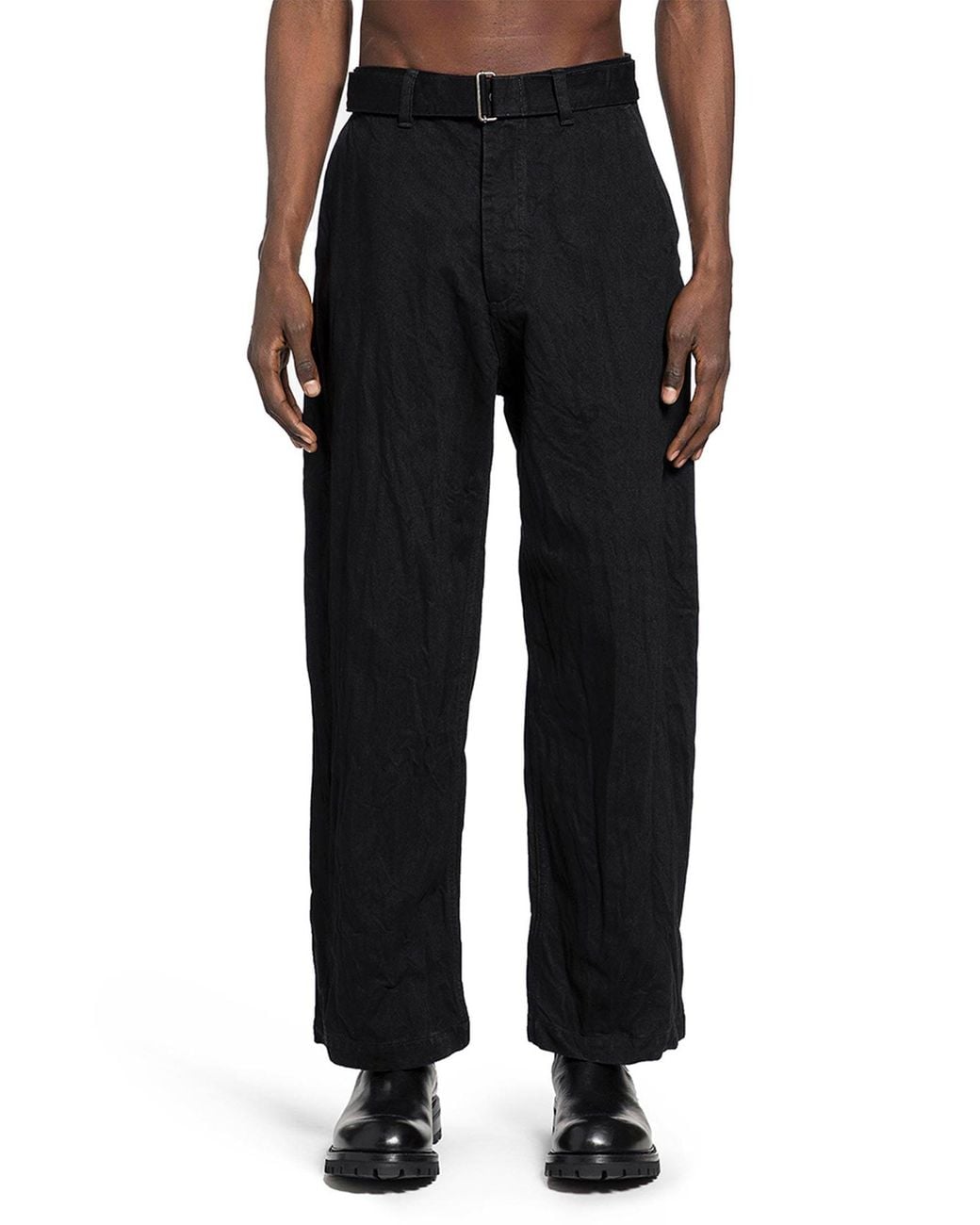 Studio Nicholson Black Now Crinkle Jeans for men