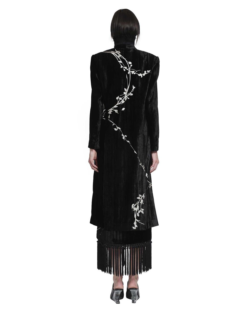 YA YI Black Bodhi Embroidery Coat