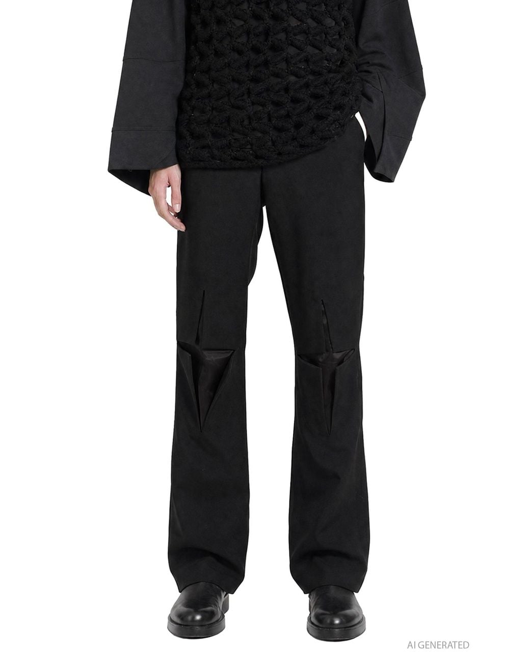 Comme des Garçons Black Cut-Out Skinny Wool Trousers for men