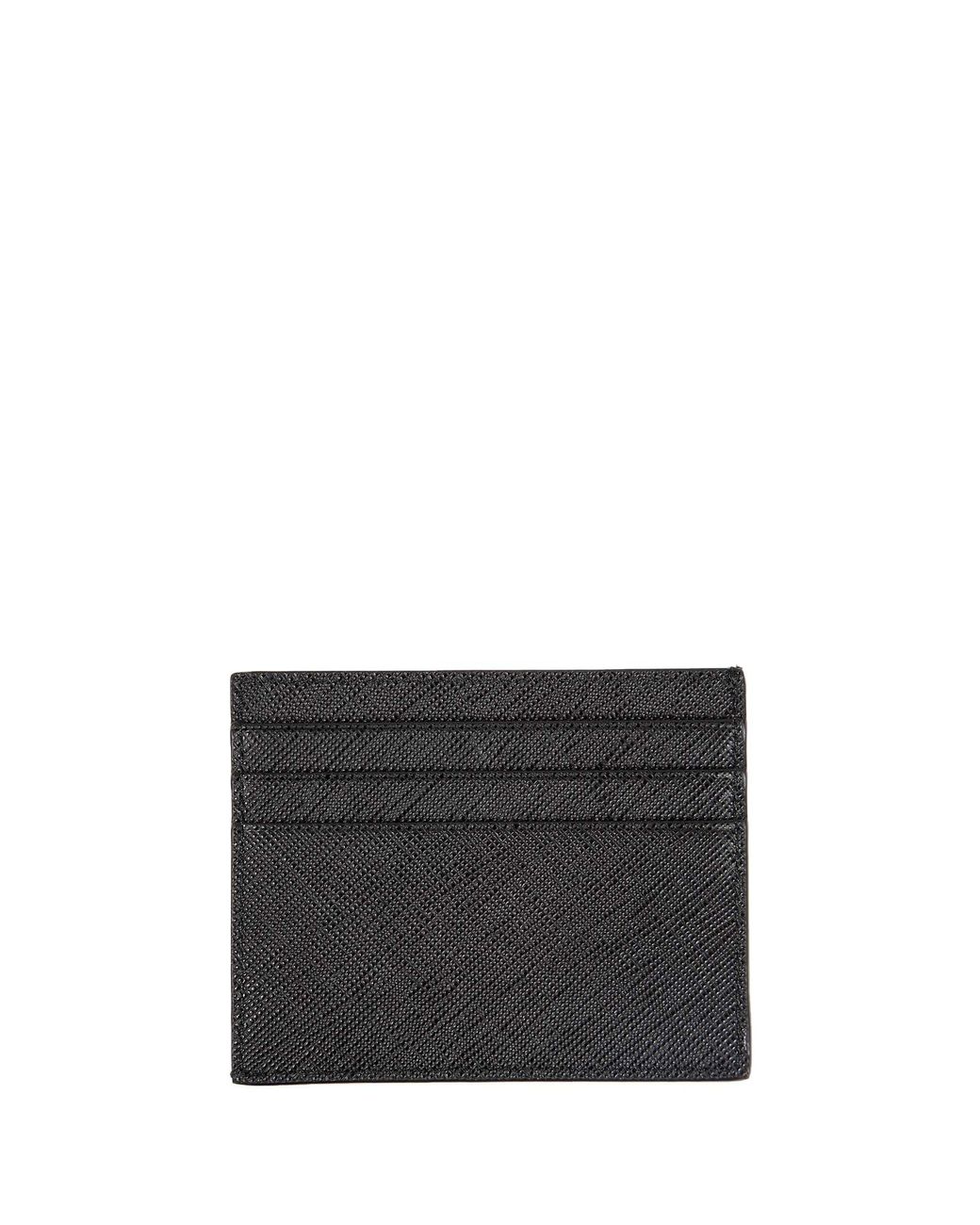 Prada Black Saffiano Leather Card Holder for men