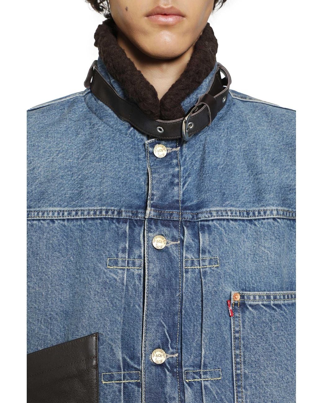 Sacai Blue Levi's X Sherpa Jacket for men