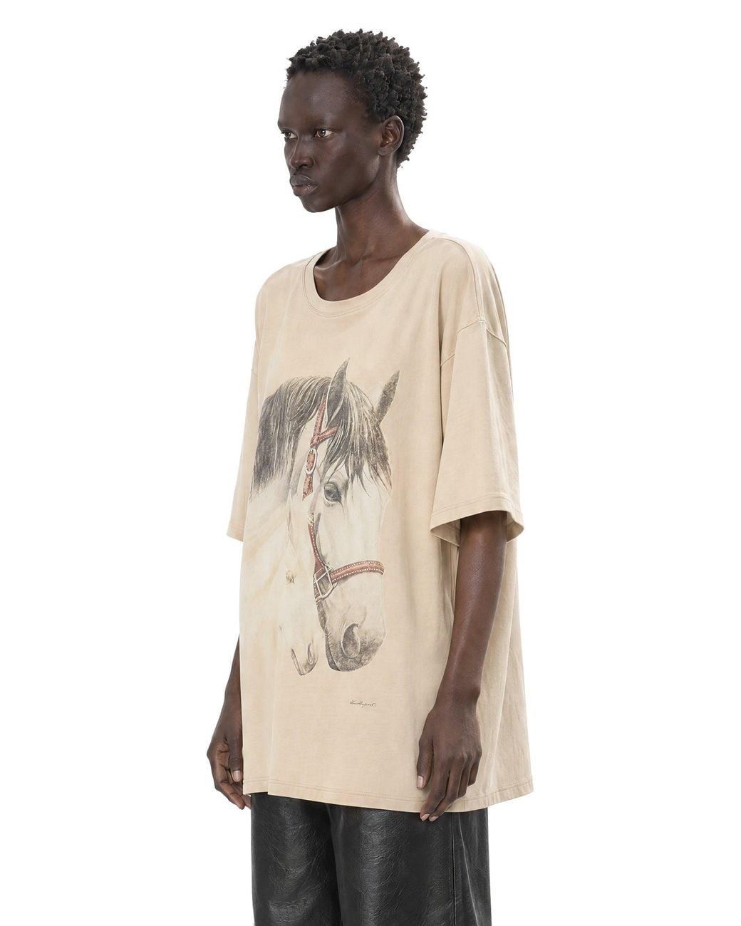 MM6 by Maison Margiela Natural Horse Portrait T-Shirt