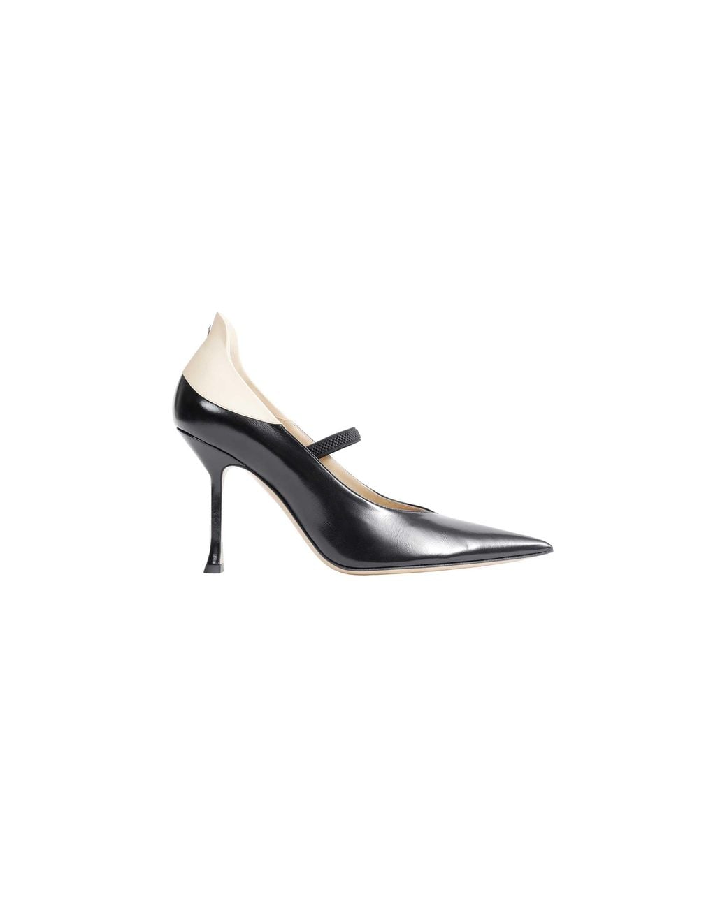 Fendi Black Nude Leather Court Shoes