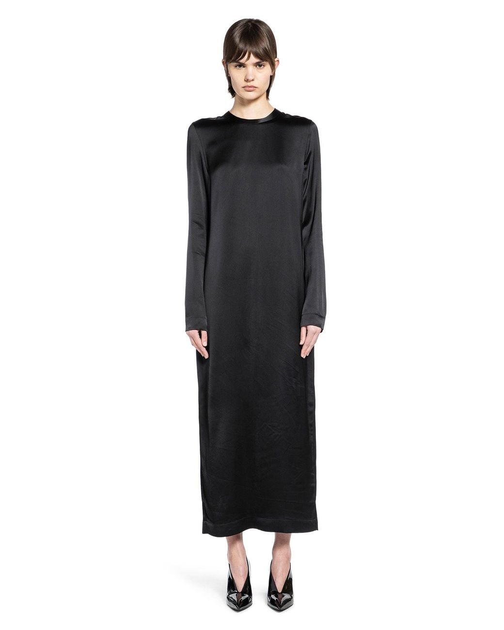 Totême Black Long Satin Dress