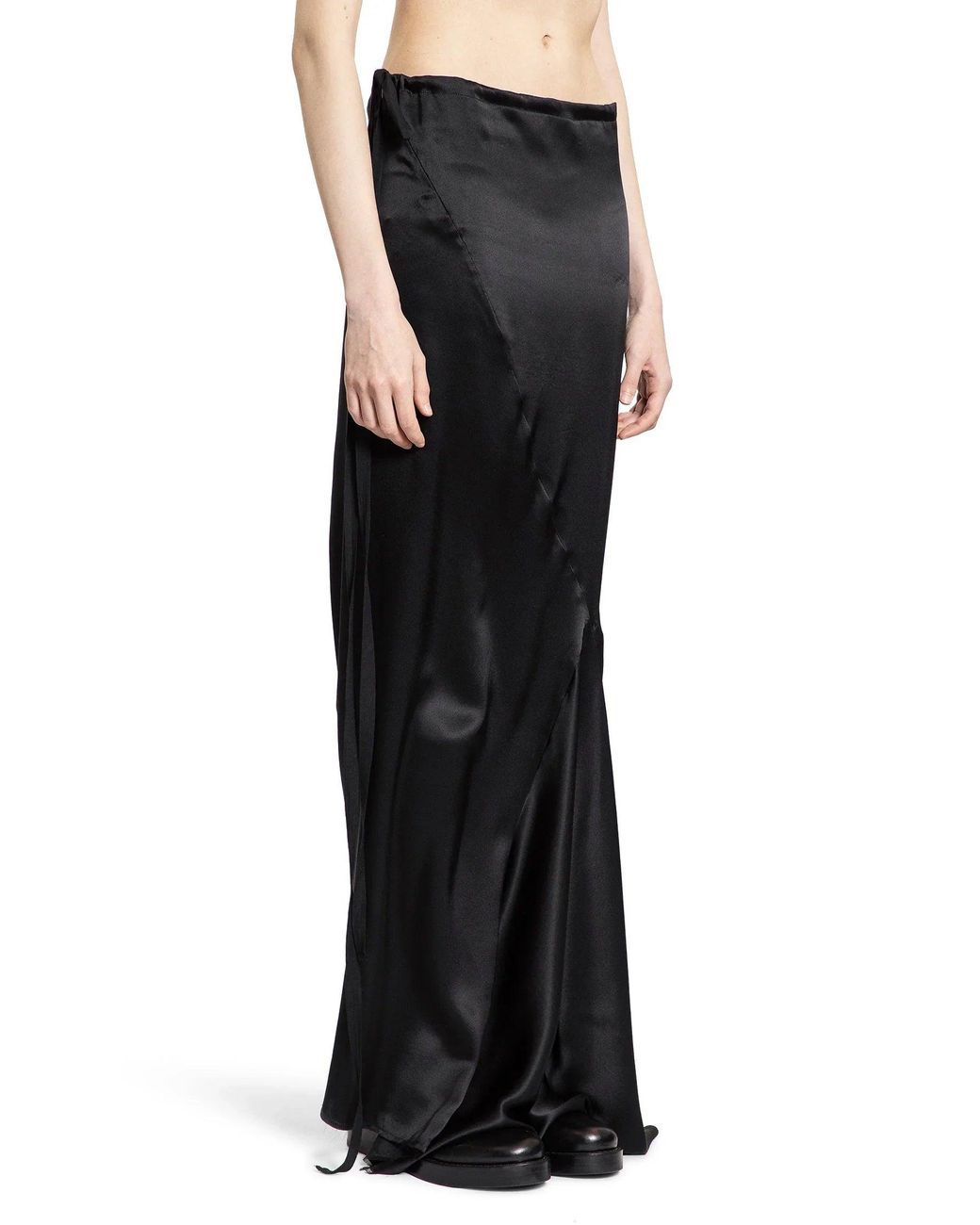 Ann Demeulemeester Black Eveline Long Bias Skirt