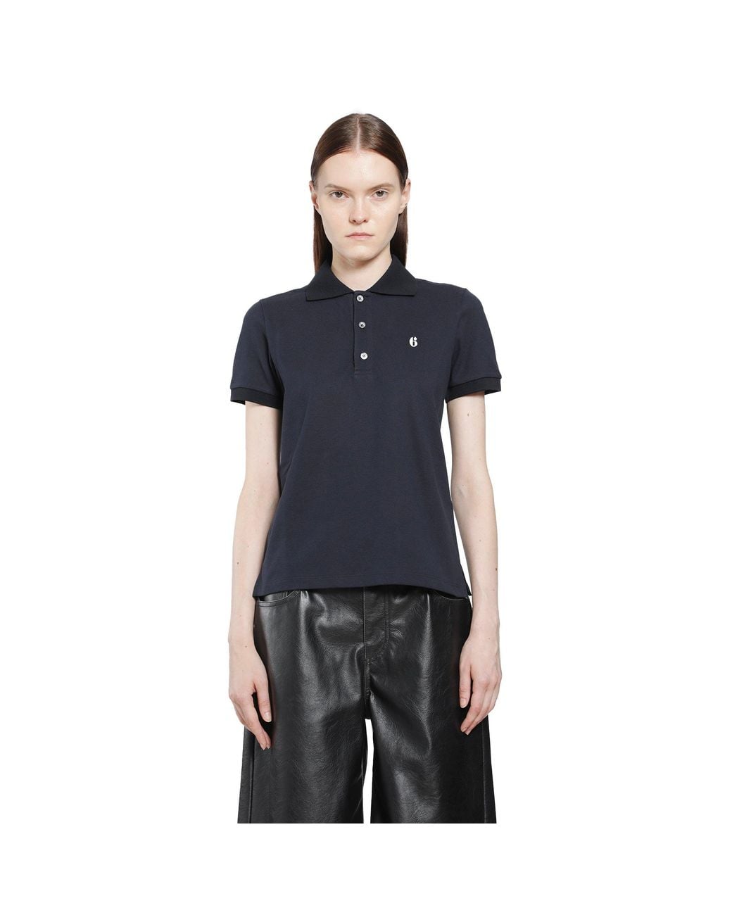 MM6 by Maison Margiela Black Polo Short Sleeve Shirt