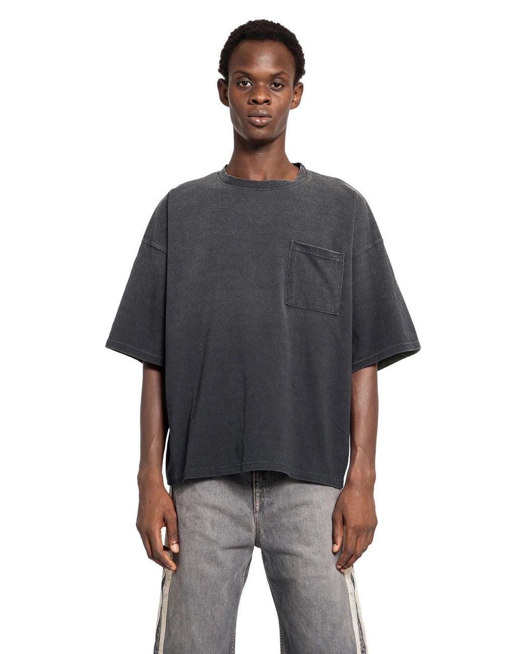 Kapital Black Jersey 2Tones Big Pocket (Bone) T-Shirt for men