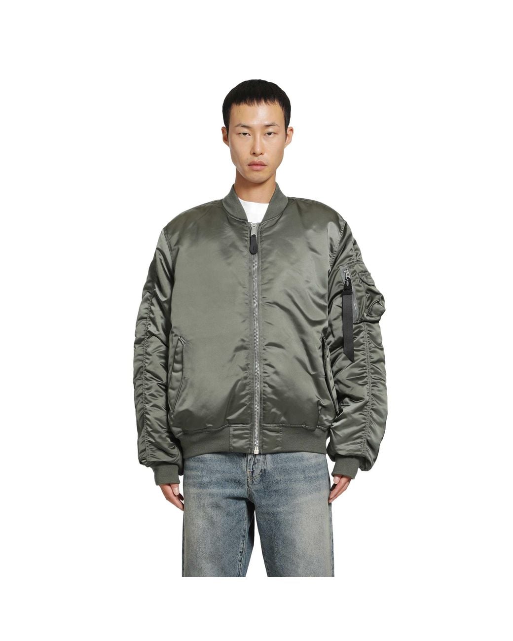 Alpha Industries Gray Ma-1 Uv Bomber Jacket for men