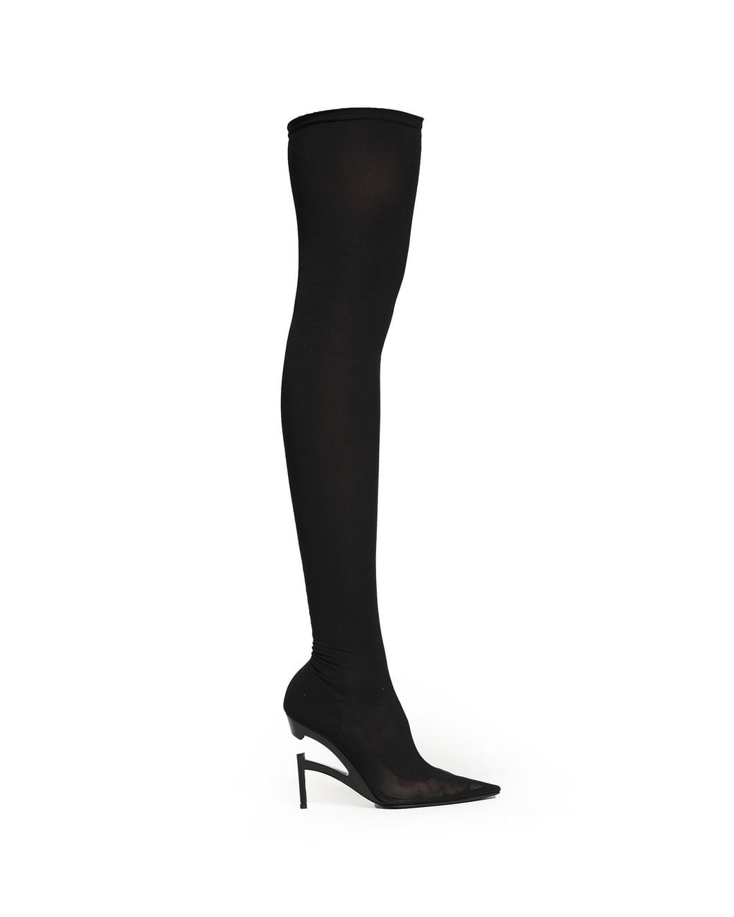 NVL-GARDE Black Broken Heel Sculpting Knee High Boots